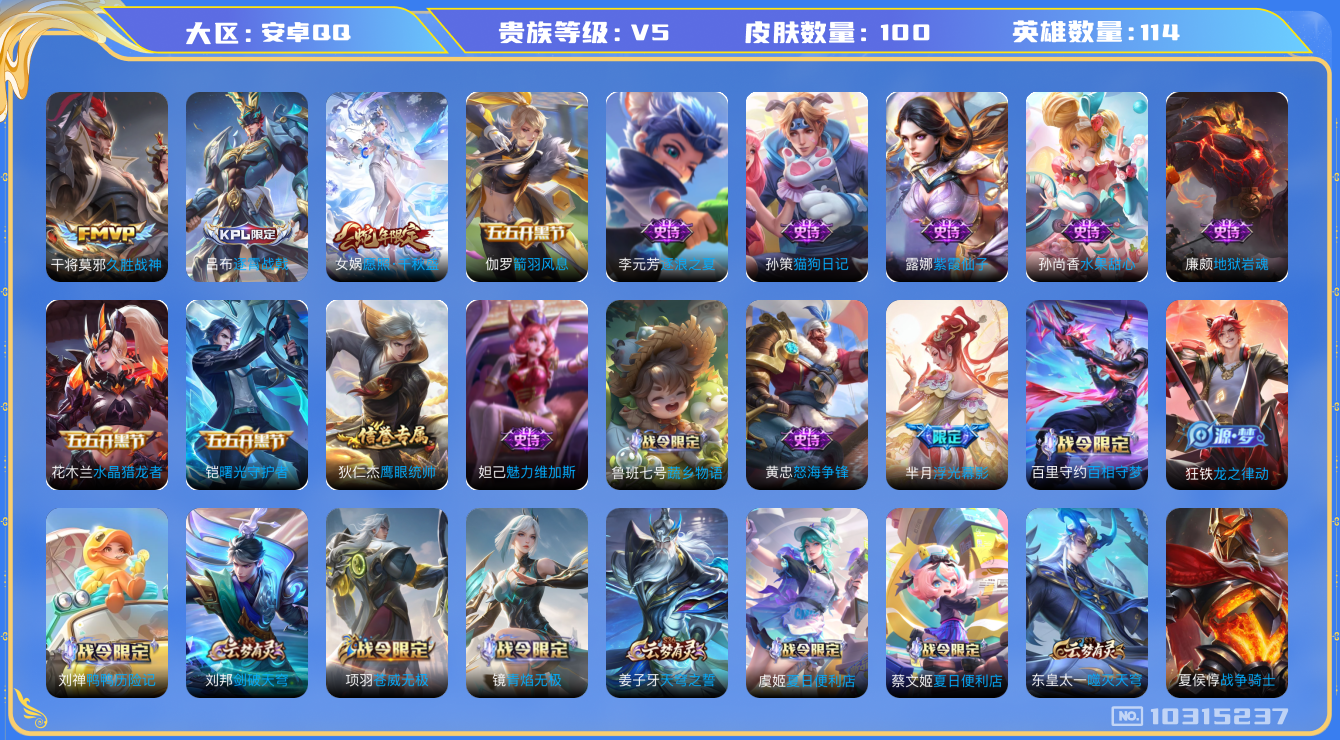WZHJJ3217992王者荣耀账号详情图19