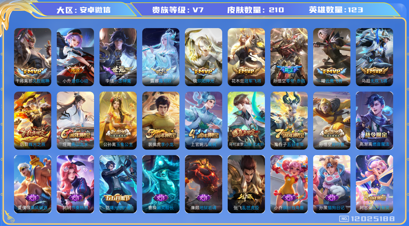 WZQM3294843王者荣耀账号详情图11