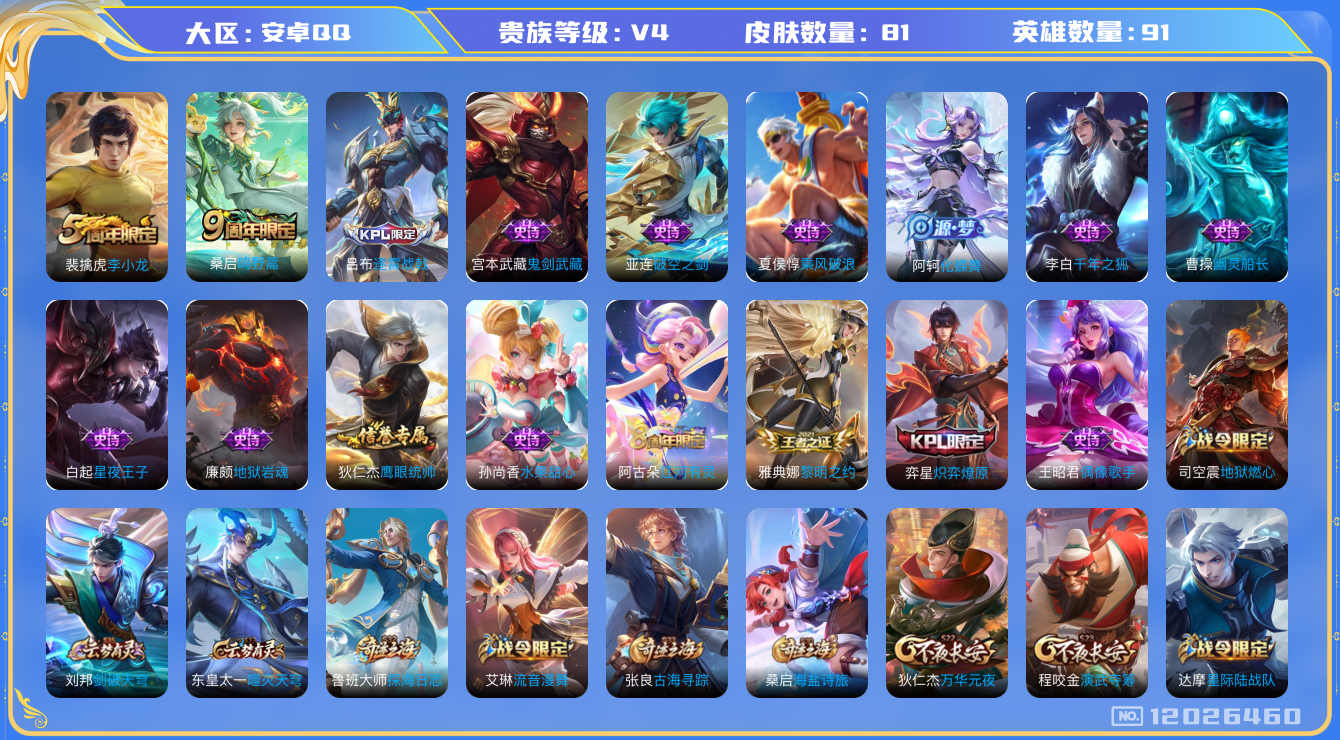 WZQM3294901王者荣耀账号详情图13