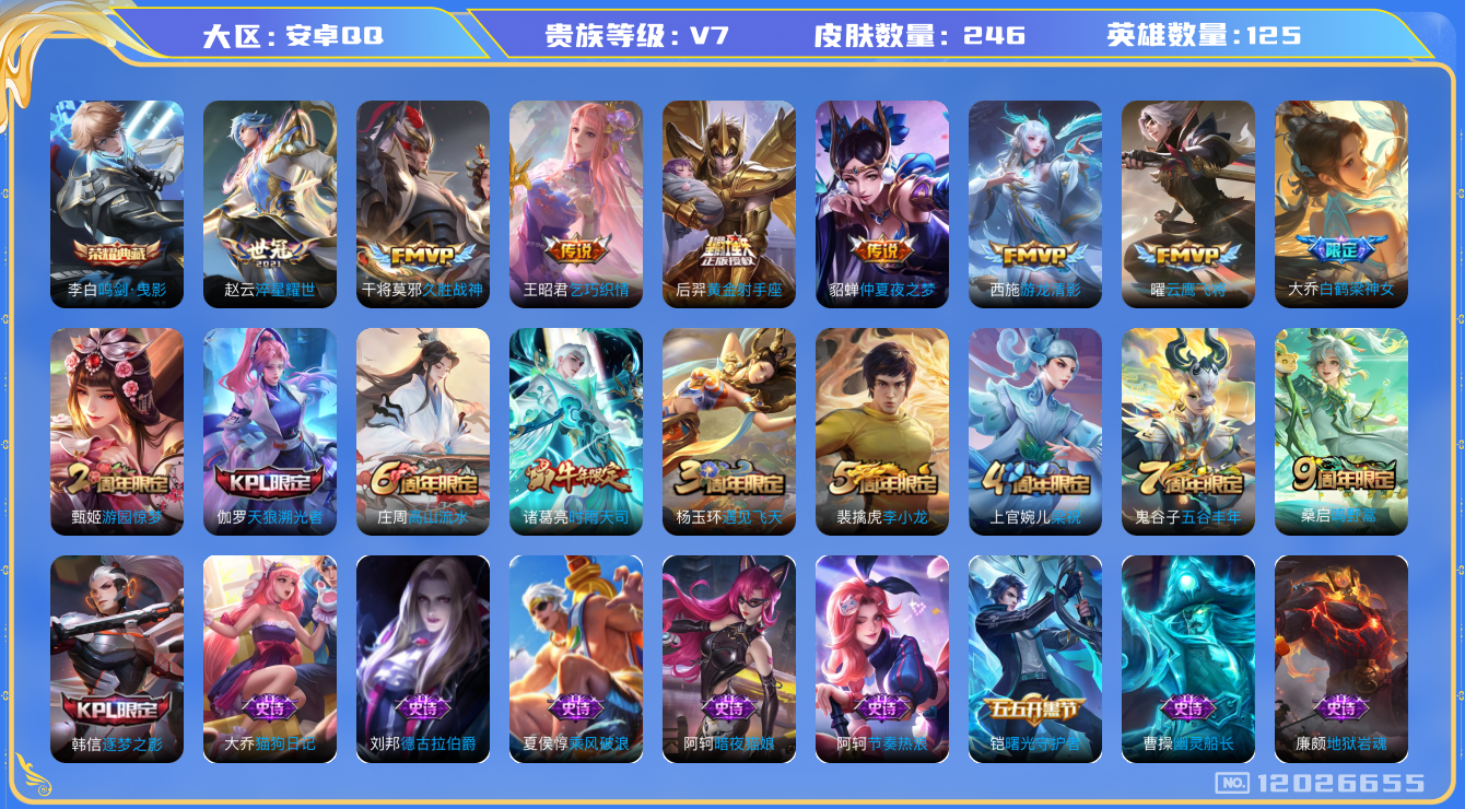 WZQM3294906王者荣耀账号详情图13