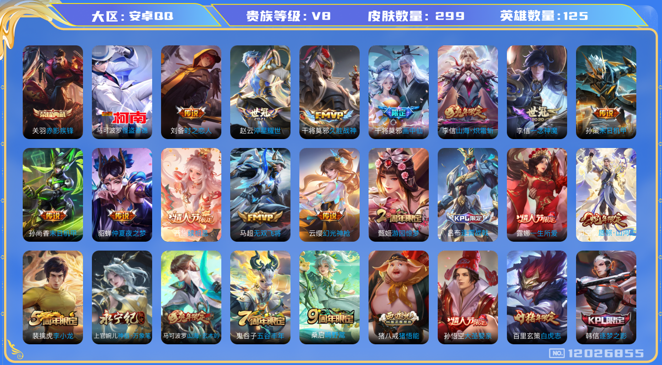 WZQM3294916王者荣耀账号详情图13